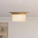 Alora - FM356115PTBAR - Two Light Flush Mount - Mineral - Patina Brass/Alabaster