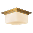 Two Light Flush Mount<br /><span style="color:#4AB0CE;">Entrega: 1-2 semanas en USA</span><br /><span style="color:#4AB0CE;font-size:60%;">PREGUNTE POR ENTREGA EN PANAMA</span><br />Collection: Mineral<br />Finish: Patina Brass/Opal Glass