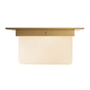 Two Light Flush Mount<br /><span style="color:#4AB0CE;">Entrega: 1-2 semanas en USA</span><br /><span style="color:#4AB0CE;font-size:60%;">PREGUNTE POR ENTREGA EN PANAMA</span><br />Collection: Mineral<br />Finish: Patina Brass/Opal Glass