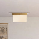 Alora - FM356115PTBOP - Two Light Flush Mount - Mineral - Patina Brass/Opal Glass