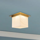 One Light Flush Mount<br /><span style="color:#4AB0CE;">Entrega: 4-10 dias en USA</span><br /><span style="color:#4AB0CE;font-size:60%;">PREGUNTE POR ENTREGA EN PANAMA</span><br />Collection: Mineral<br />Finish: Patina Brass/Alabaster