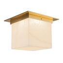 Alora - FM356118PTBAR - One Light Flush Mount - Mineral - Patina Brass/Alabaster