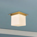Alora - FM356118PTBOP - One Light Flush Mount - Mineral - Patina Brass/Opal Glass