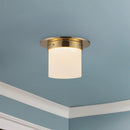 One Light Flush Mount<br /><span style="color:#4AB0CE;">Entrega: 6-7 semanas en USA</span><br /><span style="color:#4AB0CE;font-size:60%;">PREGUNTE POR ENTREGA EN PANAMA</span><br />Collection: Mineral<br />Finish: Patina Brass/Alabaster