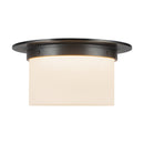 Two Light Flush Mount<br /><span style="color:#4AB0CE;">Entrega: 3-4 semanas en USA</span><br /><span style="color:#4AB0CE;font-size:60%;">PREGUNTE POR ENTREGA EN PANAMA</span><br />Collection: Mineral<br />Finish: Urban Bronze/Matte Opal Glass