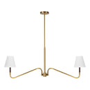Two Light Linear Pendant<br /><span style="color:#4AB0CE;">Entrega: 3-4 semanas en USA</span><br /><span style="color:#4AB0CE;font-size:60%;">PREGUNTE POR ENTREGA EN PANAMA</span><br />Collection: Sloan<br />Finish: Brushed Gold/White Linen