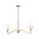 Two Light Linear Pendant<br /><span style="color:#4AB0CE;">Entrega: 3-4 semanas en USA</span><br /><span style="color:#4AB0CE;font-size:60%;">PREGUNTE POR ENTREGA EN PANAMA</span><br />Collection: Sloan<br />Finish: Brushed Gold/White Linen