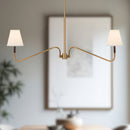 Alora - LP445242BGWL - Two Light Linear Pendant - Sloan - Brushed Gold/White Linen