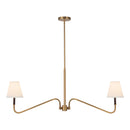 Two Light Linear Pendant<br /><span style="color:#4AB0CE;">Entrega: 3-4 semanas en USA</span><br /><span style="color:#4AB0CE;font-size:60%;">PREGUNTE POR ENTREGA EN PANAMA</span><br />Collection: Sloan<br />Finish: Brushed Gold/White Linen