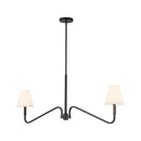 Two Light Linear Pendant<br /><span style="color:#4AB0CE;">Entrega: 3-4 semanas en USA</span><br /><span style="color:#4AB0CE;font-size:60%;">PREGUNTE POR ENTREGA EN PANAMA</span><br />Collection: Sloan<br />Finish: Matte Black/White Linen