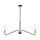 Two Light Linear Pendant<br /><span style="color:#4AB0CE;">Entrega: 3-4 semanas en USA</span><br /><span style="color:#4AB0CE;font-size:60%;">PREGUNTE POR ENTREGA EN PANAMA</span><br />Collection: Sloan<br />Finish: Matte Black/White Linen