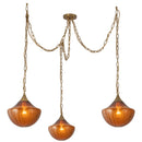 Three Light Pendant<br /><span style="color:#4AB0CE;">Entrega: 4-10 dias en USA</span><br /><span style="color:#4AB0CE;font-size:60%;">PREGUNTE POR ENTREGA EN PANAMA</span><br />Collection: Farrah<br />Finish: Brushed Gold/Amber