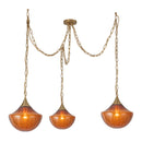 Alora - MP651312BGAM - Three Light Pendant - Farrah - Brushed Gold/Amber