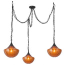 Three Light Pendant<br /><span style="color:#4AB0CE;">Entrega: 4-10 dias en USA</span><br /><span style="color:#4AB0CE;font-size:60%;">PREGUNTE POR ENTREGA EN PANAMA</span><br />Collection: Farrah<br />Finish: Matte Black/Amber