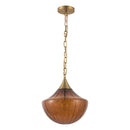 One Light Pendant<br /><span style="color:#4AB0CE;">Entrega: 4-10 dias en USA</span><br /><span style="color:#4AB0CE;font-size:60%;">PREGUNTE POR ENTREGA EN PANAMA</span><br />Collection: Farrah<br />Finish: Brushed Gold/Amber