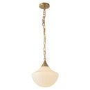 One Light Pendant<br /><span style="color:#4AB0CE;">Entrega: 4-10 dias en USA</span><br /><span style="color:#4AB0CE;font-size:60%;">PREGUNTE POR ENTREGA EN PANAMA</span><br />Collection: Farrah<br />Finish: Brushed Gold/Glossy Ribbed Opal Glass