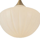 One Light Pendant<br /><span style="color:#4AB0CE;">Entrega: 4-10 dias en USA</span><br /><span style="color:#4AB0CE;font-size:60%;">PREGUNTE POR ENTREGA EN PANAMA</span><br />Collection: Farrah<br />Finish: Brushed Gold/Glossy Ribbed Opal Glass
