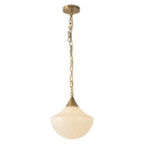 One Light Pendant<br /><span style="color:#4AB0CE;">Entrega: 4-10 dias en USA</span><br /><span style="color:#4AB0CE;font-size:60%;">PREGUNTE POR ENTREGA EN PANAMA</span><br />Collection: Farrah<br />Finish: Brushed Gold/Glossy Ribbed Opal Glass