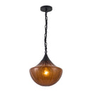 One Light Pendant<br /><span style="color:#4AB0CE;">Entrega: 4-10 dias en USA</span><br /><span style="color:#4AB0CE;font-size:60%;">PREGUNTE POR ENTREGA EN PANAMA</span><br />Collection: Farrah<br />Finish: Matte Black/Amber