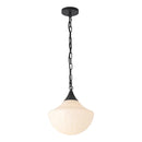 One Light Pendant<br /><span style="color:#4AB0CE;">Entrega: 4-10 dias en USA</span><br /><span style="color:#4AB0CE;font-size:60%;">PREGUNTE POR ENTREGA EN PANAMA</span><br />Collection: Farrah<br />Finish: Matte Black/Glossy Ribbed Opal Glass