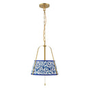 Two Light Pendant<br /><span style="color:#4AB0CE;">Entrega: 3-4 semanas en USA</span><br /><span style="color:#4AB0CE;font-size:60%;">PREGUNTE POR ENTREGA EN PANAMA</span><br />Collection: Scout<br />Finish: Brushed Gold/Blue Linen