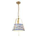 Two Light Pendant<br /><span style="color:#4AB0CE;">Entrega: 3-4 semanas en USA</span><br /><span style="color:#4AB0CE;font-size:60%;">PREGUNTE POR ENTREGA EN PANAMA</span><br />Collection: Scout<br />Finish: Brushed Gold/Blue Linen