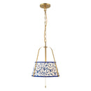 Two Light Pendant<br /><span style="color:#4AB0CE;">Entrega: 3-4 semanas en USA</span><br /><span style="color:#4AB0CE;font-size:60%;">PREGUNTE POR ENTREGA EN PANAMA</span><br />Collection: Scout<br />Finish: Brushed Gold/Blue Linen