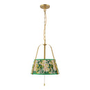 Two Light Pendant<br /><span style="color:#4AB0CE;">Entrega: 3-4 semanas en USA</span><br /><span style="color:#4AB0CE;font-size:60%;">PREGUNTE POR ENTREGA EN PANAMA</span><br />Collection: Scout<br />Finish: Brushed Gold/Green Linen