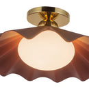 One Light Semi-Flush Mount<br /><span style="color:#4AB0CE;">Entrega: 4-10 dias en USA</span><br /><span style="color:#4AB0CE;font-size:60%;">PREGUNTE POR ENTREGA EN PANAMA</span><br />Collection: Furrow<br />Finish: Burgundy
