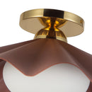 Alora - SF354016BGD - One Light Semi-Flush Mount - Furrow - Burgundy