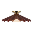 One Light Semi-Flush Mount<br /><span style="color:#4AB0CE;">Entrega: 4-10 dias en USA</span><br /><span style="color:#4AB0CE;font-size:60%;">PREGUNTE POR ENTREGA EN PANAMA</span><br />Collection: Furrow<br />Finish: Burgundy