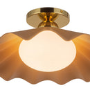 One Light Semi-Flush Mount<br /><span style="color:#4AB0CE;">Entrega: 4-10 dias en USA</span><br /><span style="color:#4AB0CE;font-size:60%;">PREGUNTE POR ENTREGA EN PANAMA</span><br />Collection: Furrow<br />Finish: Peach