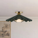 One Light Semi-Flush Mount<br /><span style="color:#4AB0CE;">Entrega: 4-10 dias en USA</span><br /><span style="color:#4AB0CE;font-size:60%;">PREGUNTE POR ENTREGA EN PANAMA</span><br />Collection: Furrow<br />Finish: Pine Green