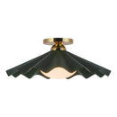 One Light Semi-Flush Mount<br /><span style="color:#4AB0CE;">Entrega: 4-10 dias en USA</span><br /><span style="color:#4AB0CE;font-size:60%;">PREGUNTE POR ENTREGA EN PANAMA</span><br />Collection: Furrow<br />Finish: Pine Green