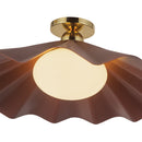One Light Semi-Flush Mount<br /><span style="color:#4AB0CE;">Entrega: 4-10 dias en USA</span><br /><span style="color:#4AB0CE;font-size:60%;">PREGUNTE POR ENTREGA EN PANAMA</span><br />Collection: Furrow<br />Finish: Burgundy