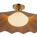 One Light Semi-Flush Mount<br /><span style="color:#4AB0CE;">Entrega: 4-10 dias en USA</span><br /><span style="color:#4AB0CE;font-size:60%;">PREGUNTE POR ENTREGA EN PANAMA</span><br />Collection: Furrow<br />Finish: Peach