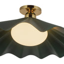 One Light Semi-Flush Mount<br /><span style="color:#4AB0CE;">Entrega: 4-10 dias en USA</span><br /><span style="color:#4AB0CE;font-size:60%;">PREGUNTE POR ENTREGA EN PANAMA</span><br />Collection: Furrow<br />Finish: Pine Green