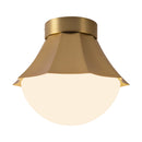 One Light Semi-Flush Mount<br /><span style="color:#4AB0CE;">Entrega: 3-4 semanas en USA</span><br /><span style="color:#4AB0CE;font-size:60%;">PREGUNTE POR ENTREGA EN PANAMA</span><br />Collection: Shelton<br />Finish: Brushed Gold