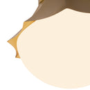 One Light Semi-Flush Mount<br /><span style="color:#4AB0CE;">Entrega: 3-4 semanas en USA</span><br /><span style="color:#4AB0CE;font-size:60%;">PREGUNTE POR ENTREGA EN PANAMA</span><br />Collection: Shelton<br />Finish: Brushed Gold