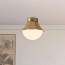One Light Semi-Flush Mount<br /><span style="color:#4AB0CE;">Entrega: 3-4 semanas en USA</span><br /><span style="color:#4AB0CE;font-size:60%;">PREGUNTE POR ENTREGA EN PANAMA</span><br />Collection: Shelton<br />Finish: Brushed Gold