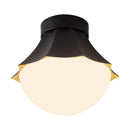 One Light Semi-Flush Mount<br /><span style="color:#4AB0CE;">Entrega: 3-4 semanas en USA</span><br /><span style="color:#4AB0CE;font-size:60%;">PREGUNTE POR ENTREGA EN PANAMA</span><br />Collection: Shelton<br />Finish: Matte Black