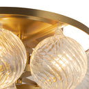 Alora - SF654318BGRC - Three Light Semi-Flush Mount - Faye - Brushed Gold/Clear Ribbed Glass