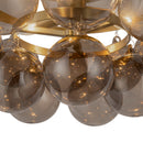 Three Light Semi-Flush Mount<br /><span style="color:#4AB0CE;">Entrega: 4-10 dias en USA</span><br /><span style="color:#4AB0CE;font-size:60%;">PREGUNTE POR ENTREGA EN PANAMA</span><br />Collection: Faye<br />Finish: Brushed Gold/Smoked Glass