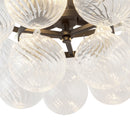 Three Light Semi-Flush Mount<br /><span style="color:#4AB0CE;">Entrega: 4-10 dias en USA</span><br /><span style="color:#4AB0CE;font-size:60%;">PREGUNTE POR ENTREGA EN PANAMA</span><br />Collection: Faye<br />Finish: Matte Black/Clear Ribbed Glass