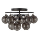 Three Light Semi-Flush Mount<br /><span style="color:#4AB0CE;">Entrega: 4-10 dias en USA</span><br /><span style="color:#4AB0CE;font-size:60%;">PREGUNTE POR ENTREGA EN PANAMA</span><br />Collection: Faye<br />Finish: Matte Black/Smoked Solid Glass