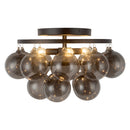 Three Light Semi-Flush Mount<br /><span style="color:#4AB0CE;">Entrega: 4-10 dias en USA</span><br /><span style="color:#4AB0CE;font-size:60%;">PREGUNTE POR ENTREGA EN PANAMA</span><br />Collection: Faye<br />Finish: Matte Black/Smoked Solid Glass