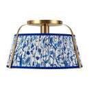 One Light Semi-Flush Mount<br /><span style="color:#4AB0CE;">Entrega: 4-10 dias en USA</span><br /><span style="color:#4AB0CE;font-size:60%;">PREGUNTE POR ENTREGA EN PANAMA</span><br />Collection: Scout<br />Finish: Brushed Gold/Blue Linen