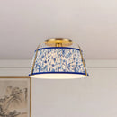 Alora - SF675213BGBL - One Light Semi-Flush Mount - Scout - Brushed Gold/Blue Linen