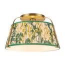 One Light Semi-Flush Mount<br /><span style="color:#4AB0CE;">Entrega: 4-10 dias en USA</span><br /><span style="color:#4AB0CE;font-size:60%;">PREGUNTE POR ENTREGA EN PANAMA</span><br />Collection: Scout<br />Finish: Brushed Gold/Green Linen