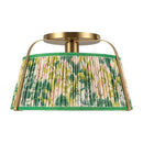 One Light Semi-Flush Mount<br /><span style="color:#4AB0CE;">Entrega: 4-10 dias en USA</span><br /><span style="color:#4AB0CE;font-size:60%;">PREGUNTE POR ENTREGA EN PANAMA</span><br />Collection: Scout<br />Finish: Brushed Gold/Green Linen